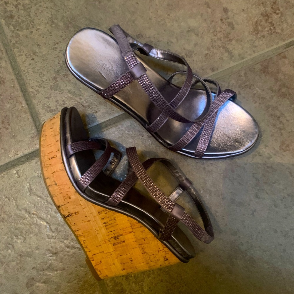 Purple Strappy Wedges